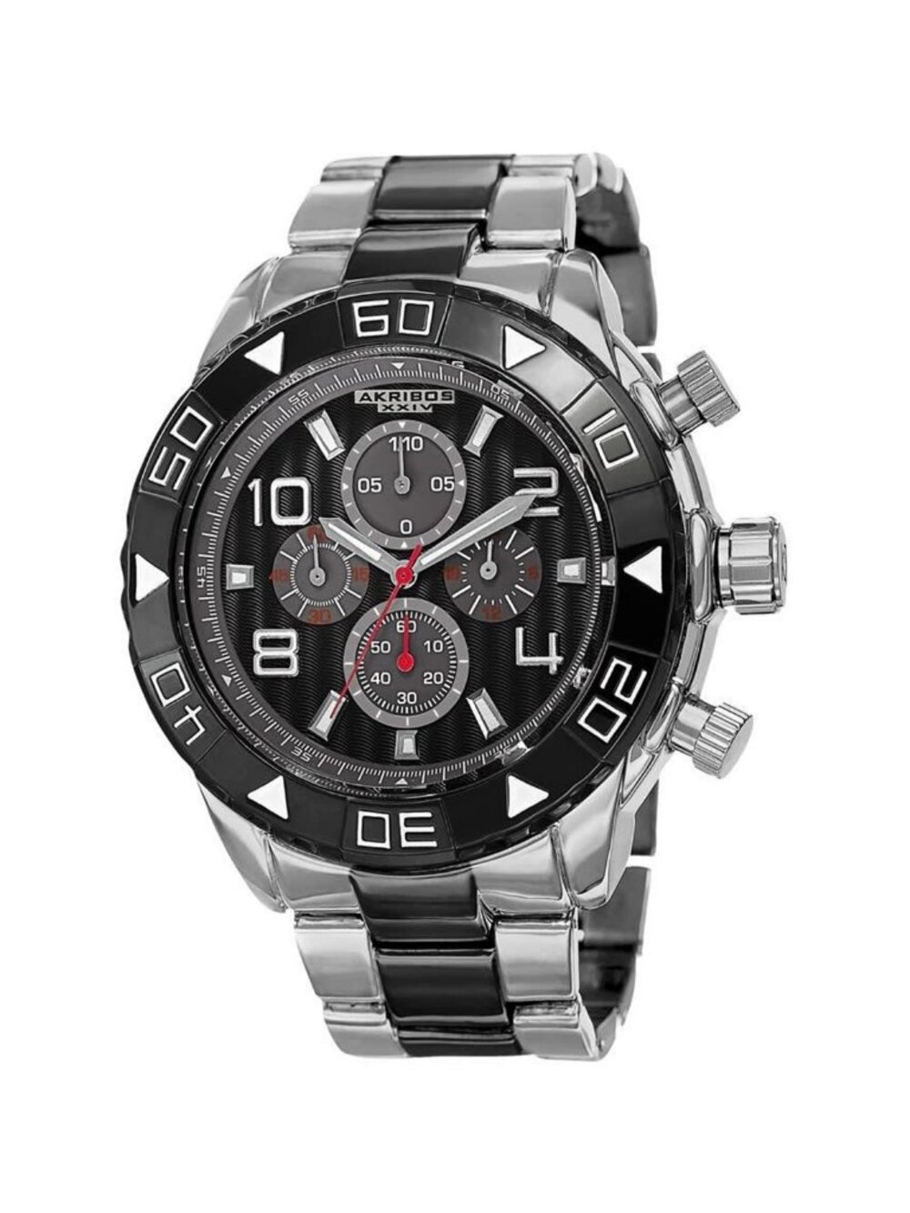 NWT Akribos XXIV Extremis Chronograph Quartz Black Dial Men's Watch